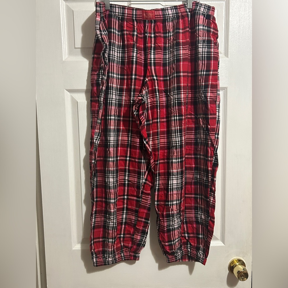 Victoria's Secret Red and Black Plaid Pajama Pants